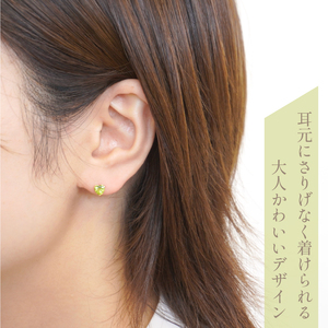 K10　イエローゴールド　ペリドットハート　ピアス 管理番号686591 218-116-PERI