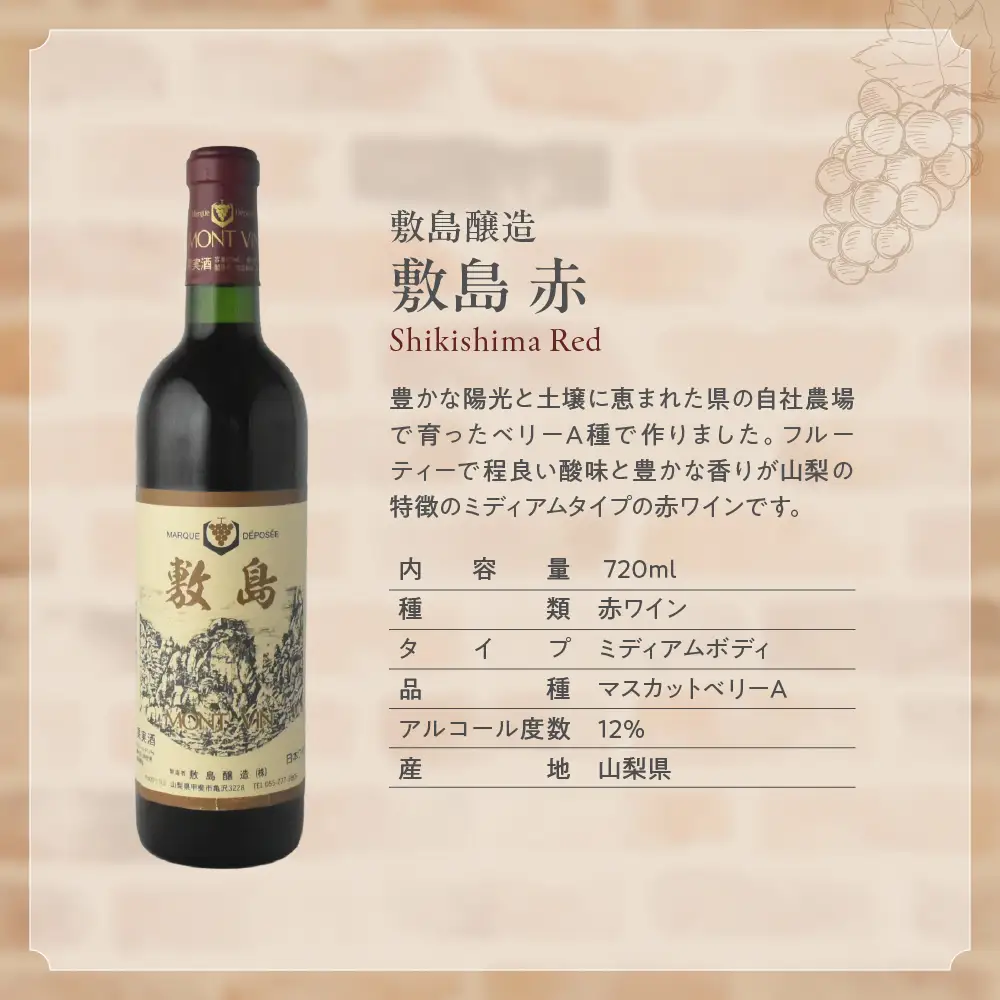 赤ワイン飲み比べ3本セット 山梨  ワイン 赤ワイン 