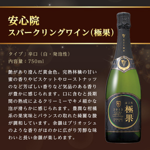 安心院スパークリングワイン 極果(熟成白) (750ml)酒 お酒 ワイン スパークリングワイン ぶどう 葡萄【107305200】【時枝酒店】