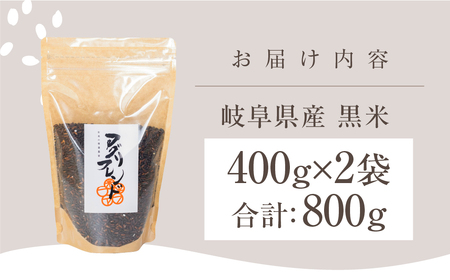 黒米 800g 米 こめ ごはん 健康 古代米 岐阜県産 本巣市 お米 美容 健康 おにぎり 弁当 おいしい 旨味 ぷちぷち 和食 アグリフレンドホリグチ 7000円
