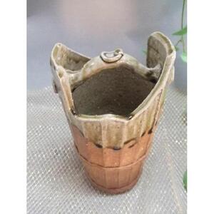 【信楽焼】手桶花入れ　花入　花器　花瓶　nha-036