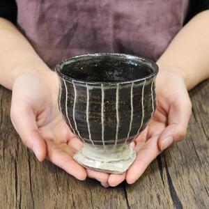 信楽焼 山逢いシリーズ ゴブレット（黒一珍）