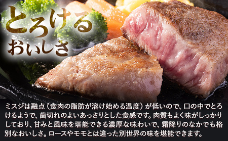 希少部位 博多和牛ミスジ ステーキ 300g 株式会社MEAT PLUS《30日以内に出荷予定(土日祝除く)》福岡県 鞍手郡 小竹町 博多和牛 和牛 牛肉 ステーキ肉 肉 牛 真空パック 個包装