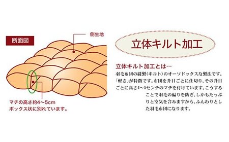 ザ・羽毛ふとん/立体キルト 布団 睡眠 寝具 ふとん【251-000356-10】【40-3】