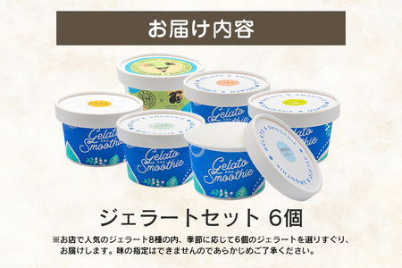 Gelato＆Smoothie ジェラート バラエティセット 6個 詰め合わせ スイーツ アイス 【ジェラート】【ho1385】