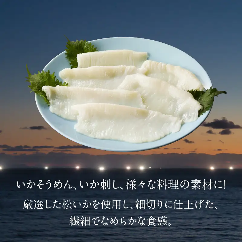 お刺身 いかそうめん 約550g いか耳塩辛付き いか するめいか 塩辛 いか耳 解凍するだけ 道水 コリコリ食感 居酒屋 珍味 函館珍味 冷凍 加工品 食品 北海道 函館市 お取り寄せ 送料無料_HD108-021
