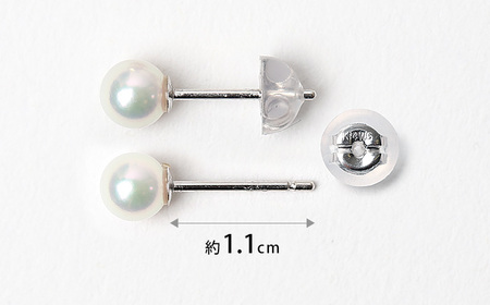 【7営業日以内に発送】あこや真珠 4.5-5.0mm 保証書付 ピアス K14WG ベビーパール ジュエリー アクセサリー