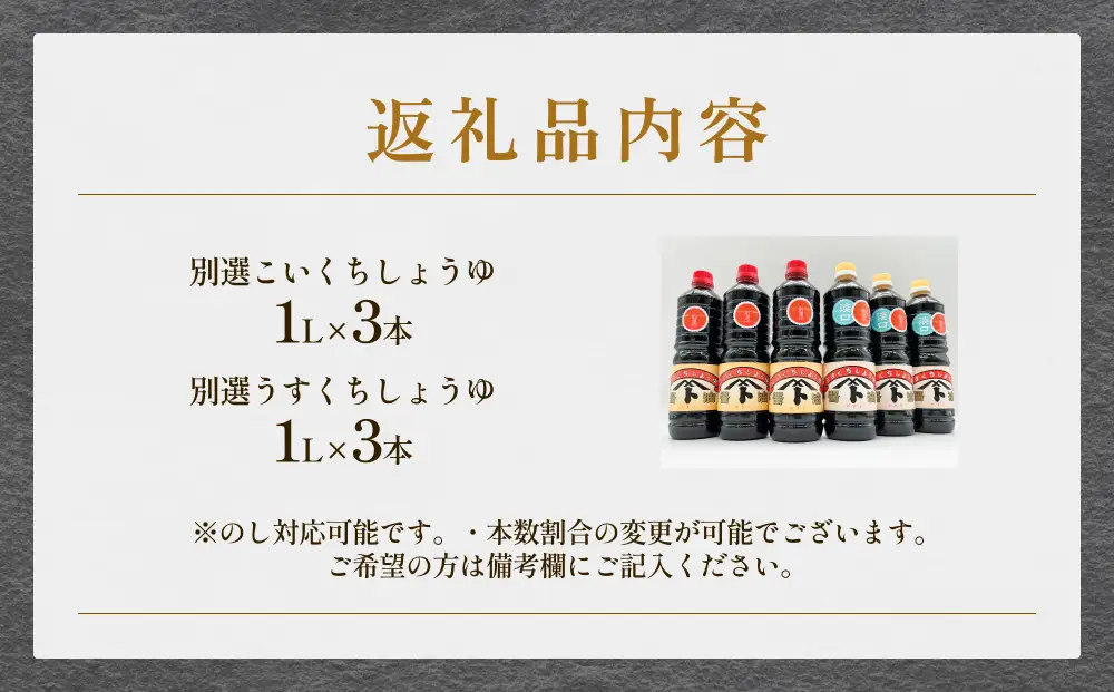 本川藤由商店 別選 お醤油セット 計6本（濃口・薄口） 