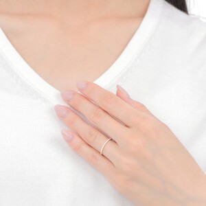 Ｋ18ＰＧダイヤモンド0.08ＣＴ極細リングＲ4004DI-Ｒ