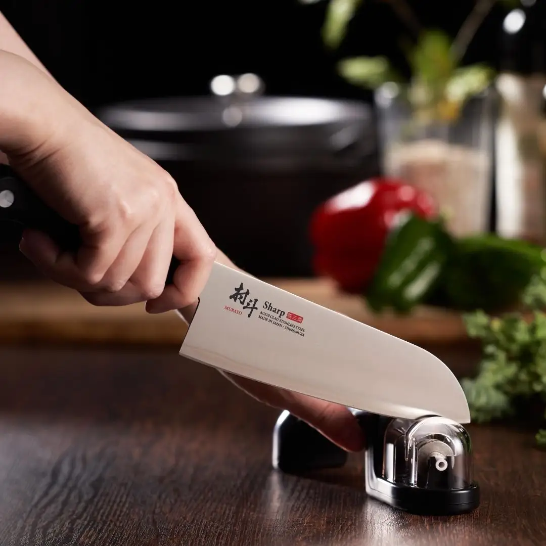 村斗SHARP 三徳・ダイヤキレックス（包丁研ぎ器）セット 万能包丁 研ぎ器 簡単 キッチン用品 調理器具 新生活 燕三条製 [下村工業] 【013S107】