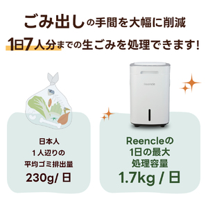 Reencle Prime 家庭用 生ごみ処理機 ハイブリッド式 (バイオ式×乾燥式) ホワイト [0835]