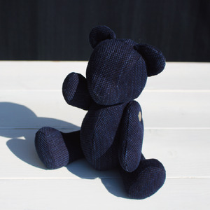 ぬいぐるみ くま ハンドメイド 子供 おもちゃ 手作り 癒やし 可愛い シンプル インテリア ギフト プレゼント 出産祝い クリスマス 誕生日 玩具 武州正藍染 剣道刺子織 小島染織工業 埼玉県 羽生市