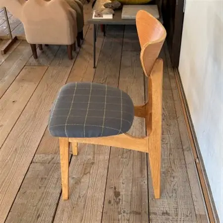 Karl Dining Chair リボン グレー ミディアムブラウンフレーム【SWOF】_雑貨・日用品 椅子・チェア・ソファ 家具・インテリア _【1539049】
