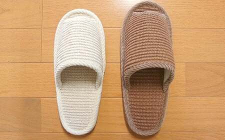 スリッパ2足セット　＜インドコットン・フェルト底・M（約25cm）Lサイズ（約27cmまで）＞　【04301-0350】
