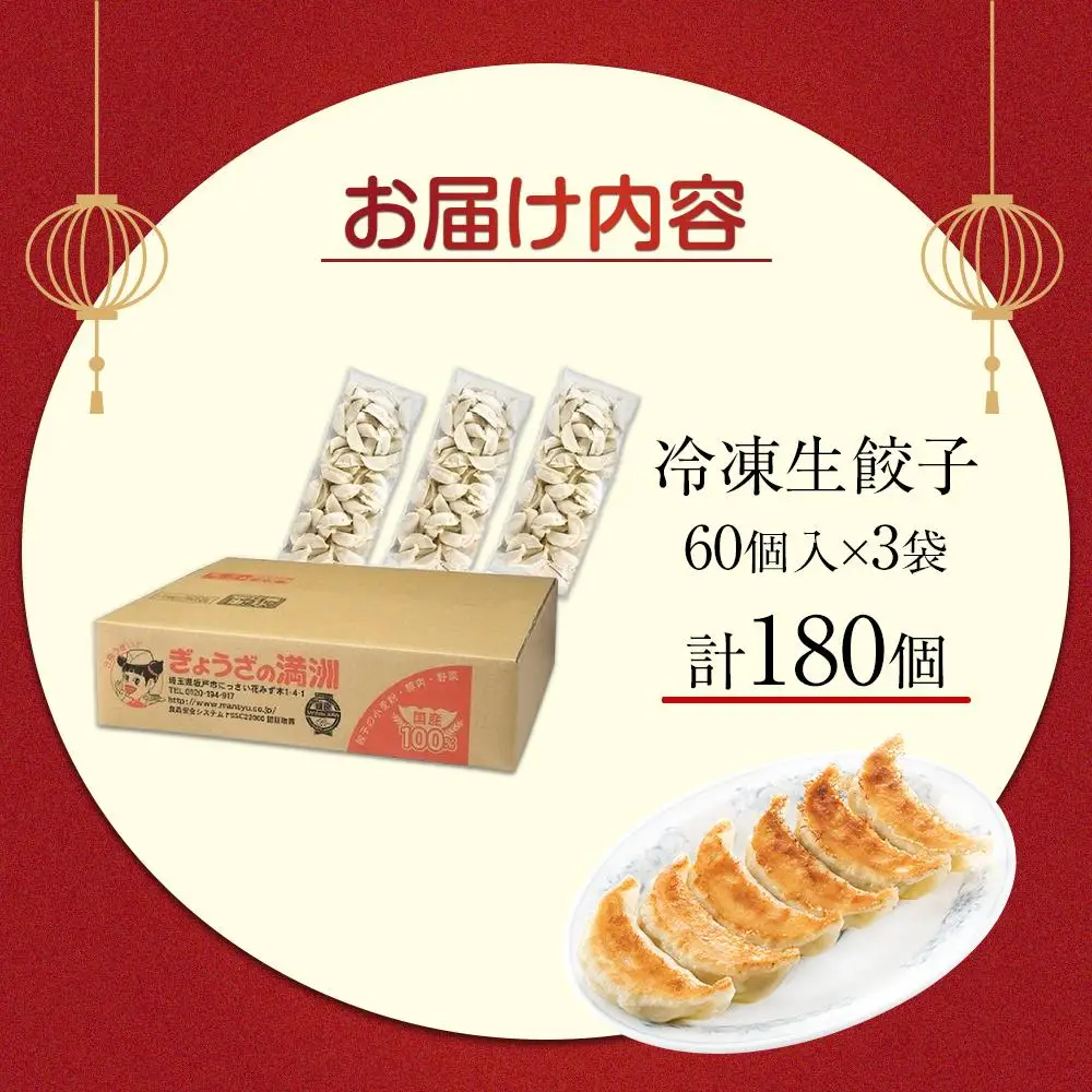 ぎょうざの満洲 業務用冷凍生餃子3袋(180個)