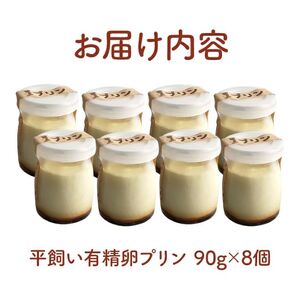 環の花 平飼い有精卵プリン 8個 スイーツ 国産 濃厚【プリン】【ho1392】