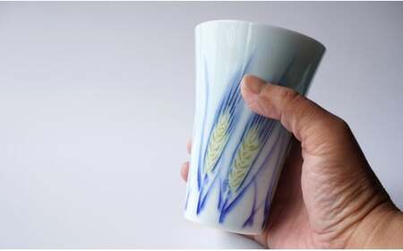 有田焼 麦ゆらぐフリーカップ Mサイズ【晩香窯 庄健】食器 うつわ 器 シンプル 上品 絵付け A18-205
