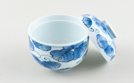 〈啓祥窯〉つた絵円菓子碗