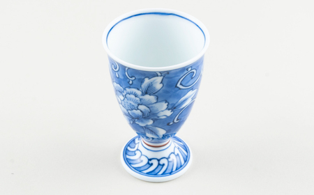 〈啓祥窯〉牡丹絵ワイングラス