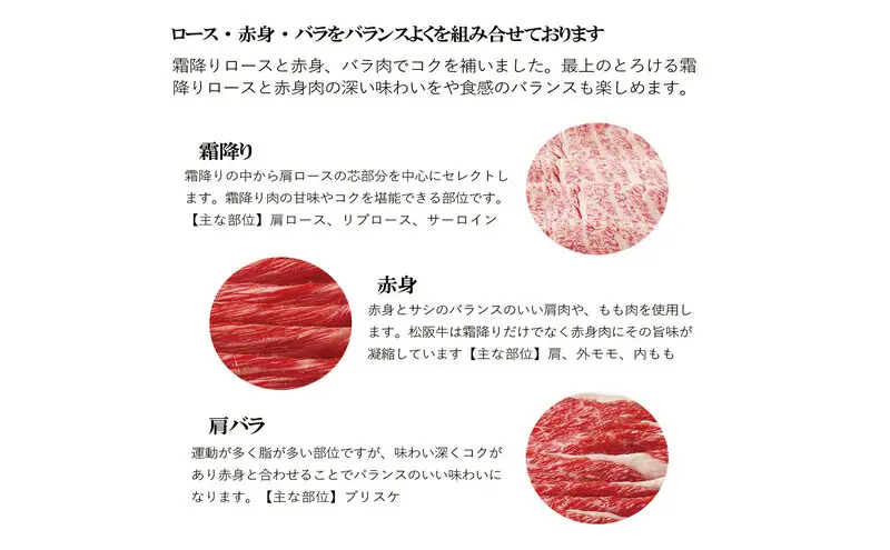 松阪牛すき焼き 赤身 霜降り 組み合わせ 500g ロース 肩 モモ バラ 牛肉 和牛 松阪 人気