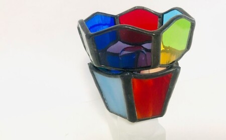 ステンドおやすみランプ ／ インテリア ステンドグラス ガラス細工 ライト 工芸 枕元 照明 間接照明 雑貨 九州 長崎