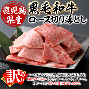 鹿児島県産 A5 等級以上 黒毛和牛 ロース 不揃い 切り落とし 焼肉 計500g(500g×1パック)【ビーフ倉薗】A521-v01
