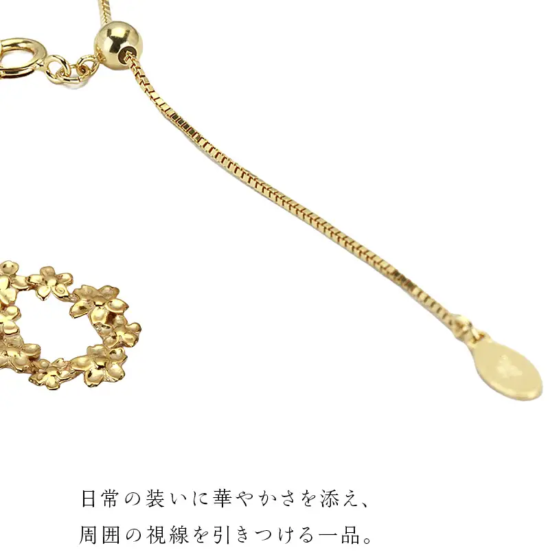SV925製 ゴールデン桜 の リースペンダント ペンダント アクセサリー ジュエリー ジュエリーマーノ シルバー SV925 桜川市 [AH124sa]