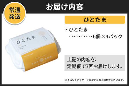 【常温発送】《定期便7ヶ月》ひとたま 6個×4P【発送時期が選べる】東海林養鶏場 ひとたま 卵 玉子 たまご タマゴ 7か月 7ヵ月 7カ月 7ケ月 開始時期選べる