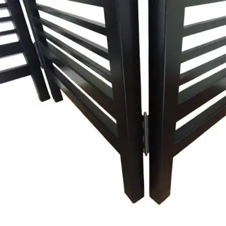 土肥家具工芸の衝立 格子折畳み150タイプ ブラック 天然木無垢材のインテリア家具_雑貨・日用品  家具・インテリア _【1518534】