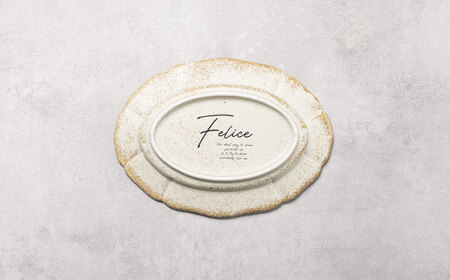 【美濃焼】Rin花 20cmオーバルプレート2点セット（ｴｸﾘｭ）【Felice-フェリーチェ-藤田陶器】[MBX071]