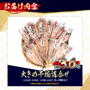 干物 詰め合わせ 約3.6kg あじ さば 旬 大きめ 干物 【みのだ食品】 No.406-B