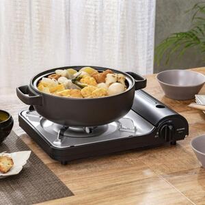 カセットコンロ スリム アイリスオーヤマ 安全装置付き キャンプ 調理 アウトドア スタイリッシュ スリム IGC-E1-H チャコール