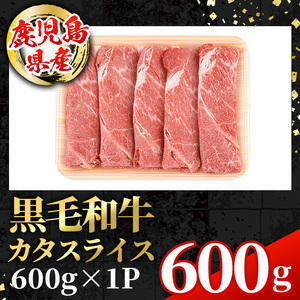 i1004 鹿児島県産 黒毛和牛5等級！カタ(ウデ)スライス(計600g) 国産 九州産 鹿児島産 牛肉 黒毛和牛 赤身 カタ肉 肩肉 ウデ肉 スライス肉 ウデスライス 薄切り すき焼き すきやき しゃぶしゃぶ おかず 個包装 冷凍配送 【スターゼン】