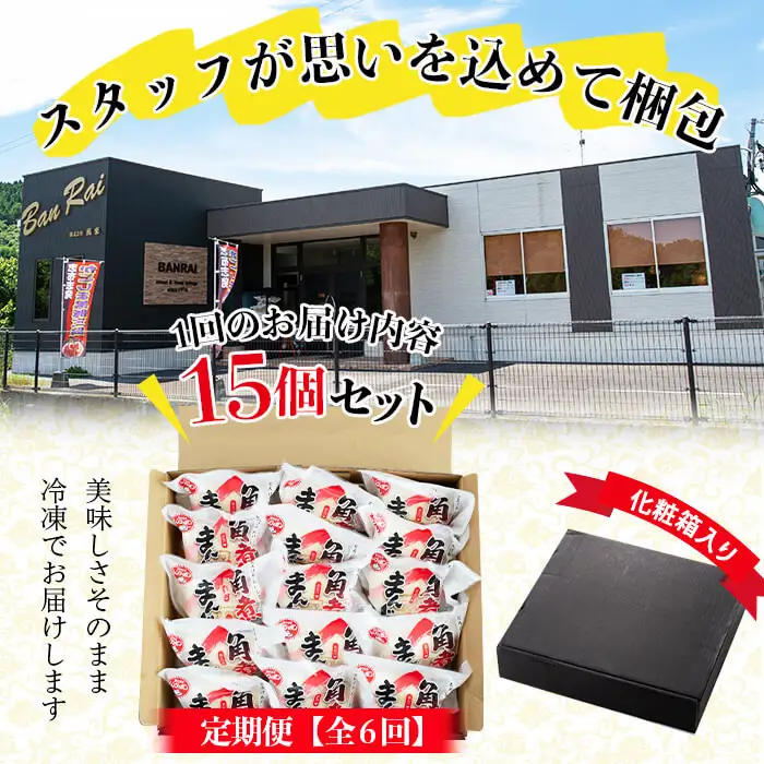【定期便・全6回】鹿児島県産 さつま豚角煮まんじゅう(15個入り×6回) さつま豚 肉 豚肉 国産 九州産 角煮 饅頭 肉まん 中華まん パン おやつ おつまみ 惣菜 おかず ランキング 人気 6回 t009-005