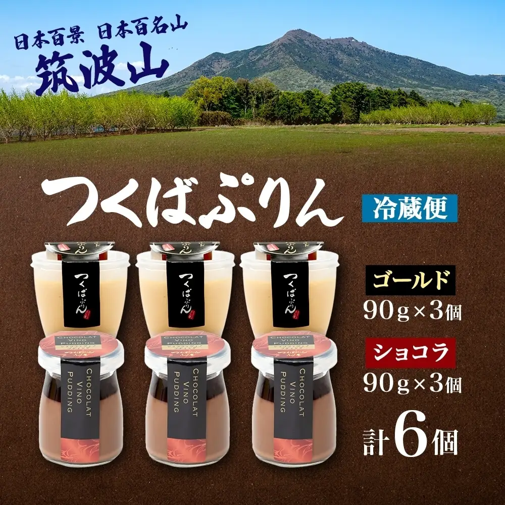 ゴールドぷりん ＆ ショコラ・ヴィノ・プディング 各3個 計6個 つくばぷりん プリン ぷりん ショコラ チョコレート 牛乳 卵 スイーツ 贅沢 洋菓子 おやつ 冷菓 ご褒美 デザート 人気 グルメ お取り寄せ ギフト プレゼント 送料無料 ふじ屋 茨城県 桜川市 [EW018sa]