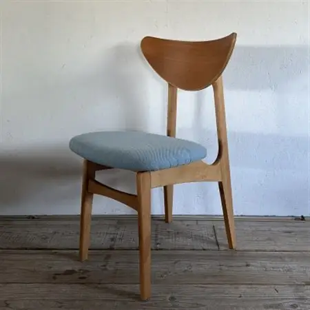 Karl Dining Chair NC ライトブルー ミディアムブラウンフレーム【SWOF】_雑貨・日用品 椅子・チェア・ソファ 家具・インテリア _【1550687】