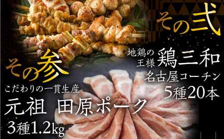 【定期便】御三家 定期便 12回お届け  (うなぎ / ブランド豚 / 名古屋コーチン 焼鳥) 