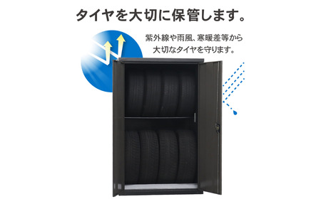 タイヤ収納庫2台用 ブラック/アッシュグレー TBRT-162 物置 日本製 燕三条 [グリーンライフ]