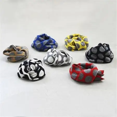 【 OTA KNIT 】ちくちくしないマフラー dot(イエロー × グレー)_装飾品・工芸品 マフラー・手袋 服飾小物 _【1554332】