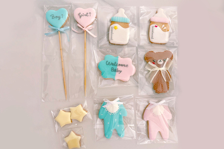 中から飛び出す！ジェンダーリビールのアイシングクッキーセット [0140]