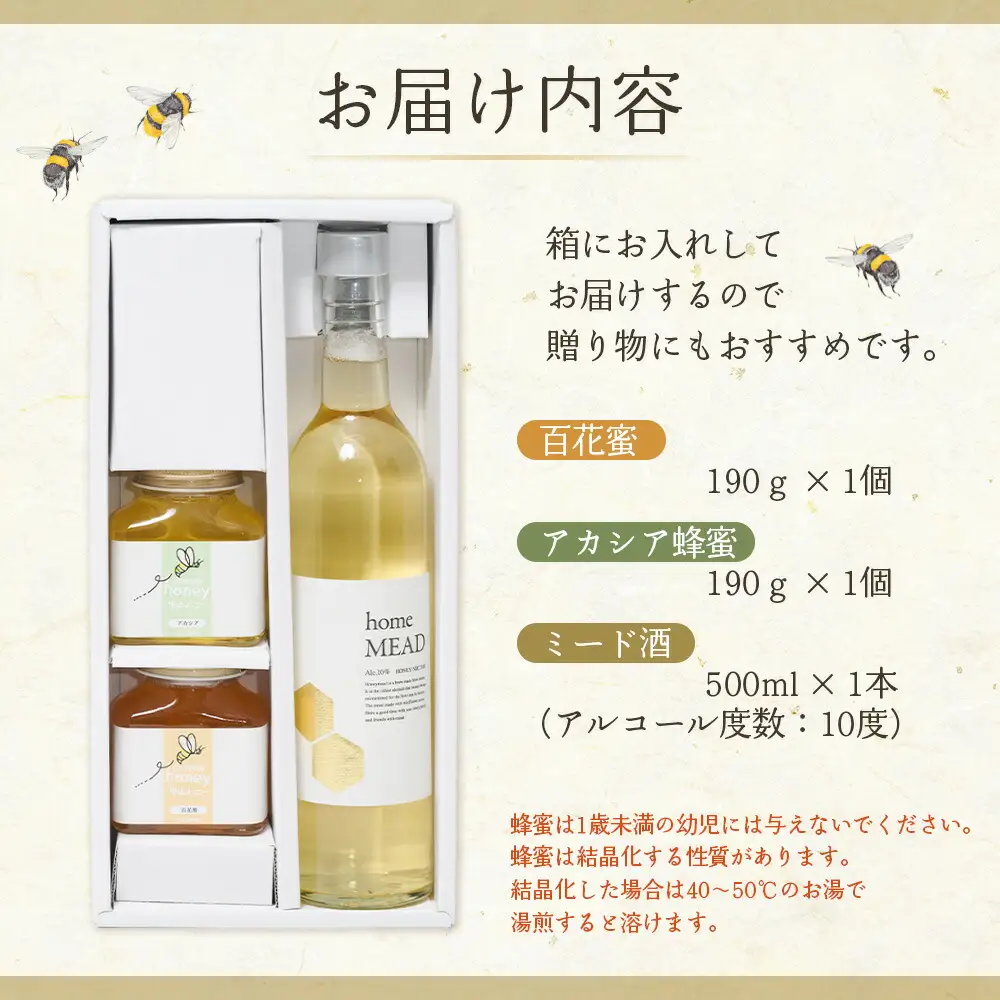 ミード酒(home MEAD) 蜂蜜・蜂蜜のお酒のセッと ｜ ミード