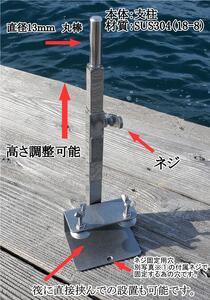 筏職人 ～釣り竿置き金物～ ／ 大河内 釣り フィッシング 竿掛け ロッドホルダー 収納ツール 釣り具 多機能 ステンレス 三重県 度会町