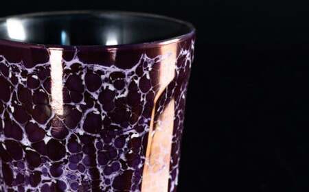 【世界でグランプリ受賞】有田焼 大理石のような質感 ロックカップ 麟 Lin Marble Old Pink Gold 1個【金照堂】ロックグラス ウイスキーグラス 焼酎グラス 酒器 ピンクゴールド ピンク 紫 ギフト A45-371