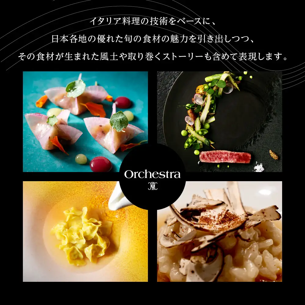 【参宮橋　イタリアン】オルケストラ　日々全て独創的【芽室町特産品コース】お食事券2名様 イタリア料理 イタリアン料理 イタリアン フルコース ディナー ミシュラン 食事券 チケット 北海道 十勝　me061-012c