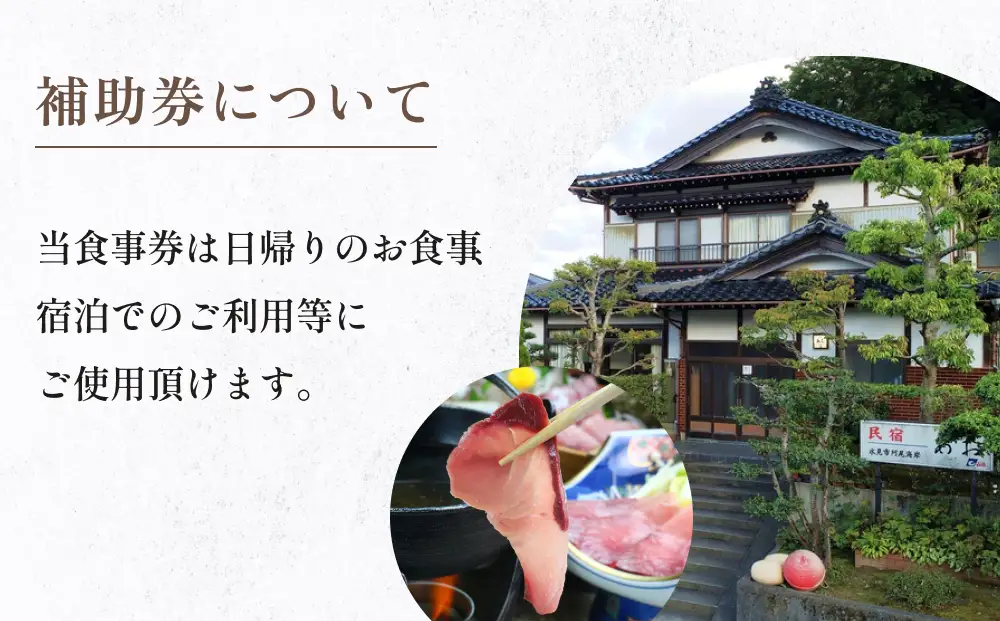 民宿あお 食事・宿泊補助券 1万円分  富山県 氷見市 民宿 観光 旅行 宿泊 チケット 宿泊券 クーポン 海鮮