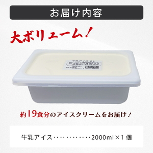 【大容量】丹波産牛乳アイスクリーム（2L） アイスクリーム