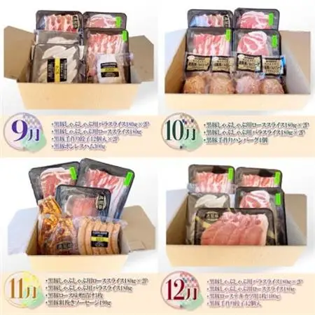 【発送月固定定期便】鹿児島県産黒豚三昧 HH-2全12回_肉 ハム 豚肉   肉 しゃぶしゃぶ 牛肉 牛しゃぶ  肉  牛肉   肉  牛肉   肉 しゃぶしゃぶ 豚肉 豚しゃぶ  肉 ハンバーグ 豚肉   肉 ソーセージ・ウインナー 豚肉   肉  豚肉   惣菜・加工品 餃子  ぎょうざ ギョウザ  定期便 定期便  _【配送不可地域：離島】【4058399】
