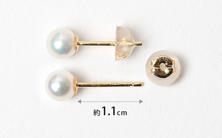【7営業日以内に発送】あこや真珠 4.5-5.0mm 保証書付 ピアス 18金 K18 ベビーパール ジュエリー アクセサリー