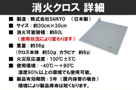 第１回水戸さきがけビジネス大賞 最優秀賞受賞！簡単！被せるだけで初期消火！消火クロス（LE-4）