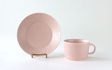 【波佐見焼】PATTERNED PLATE,MUG セット antique rose 【BIRDS’ WORDS】[CF088]